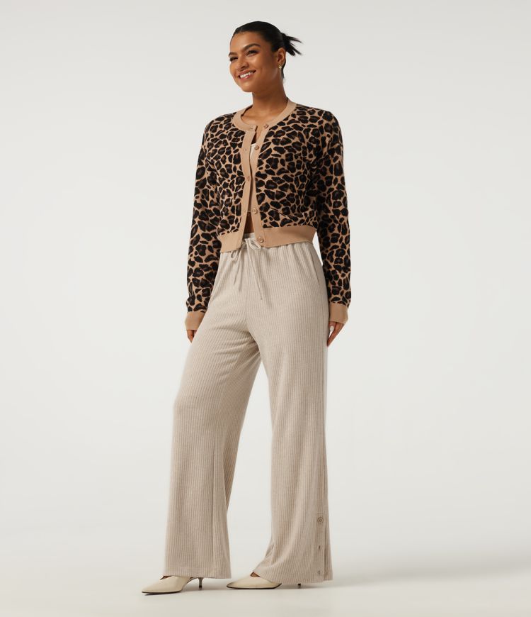 Ribbed Knit High Waisted Drawstring Baggy Casual Pants with Pockets