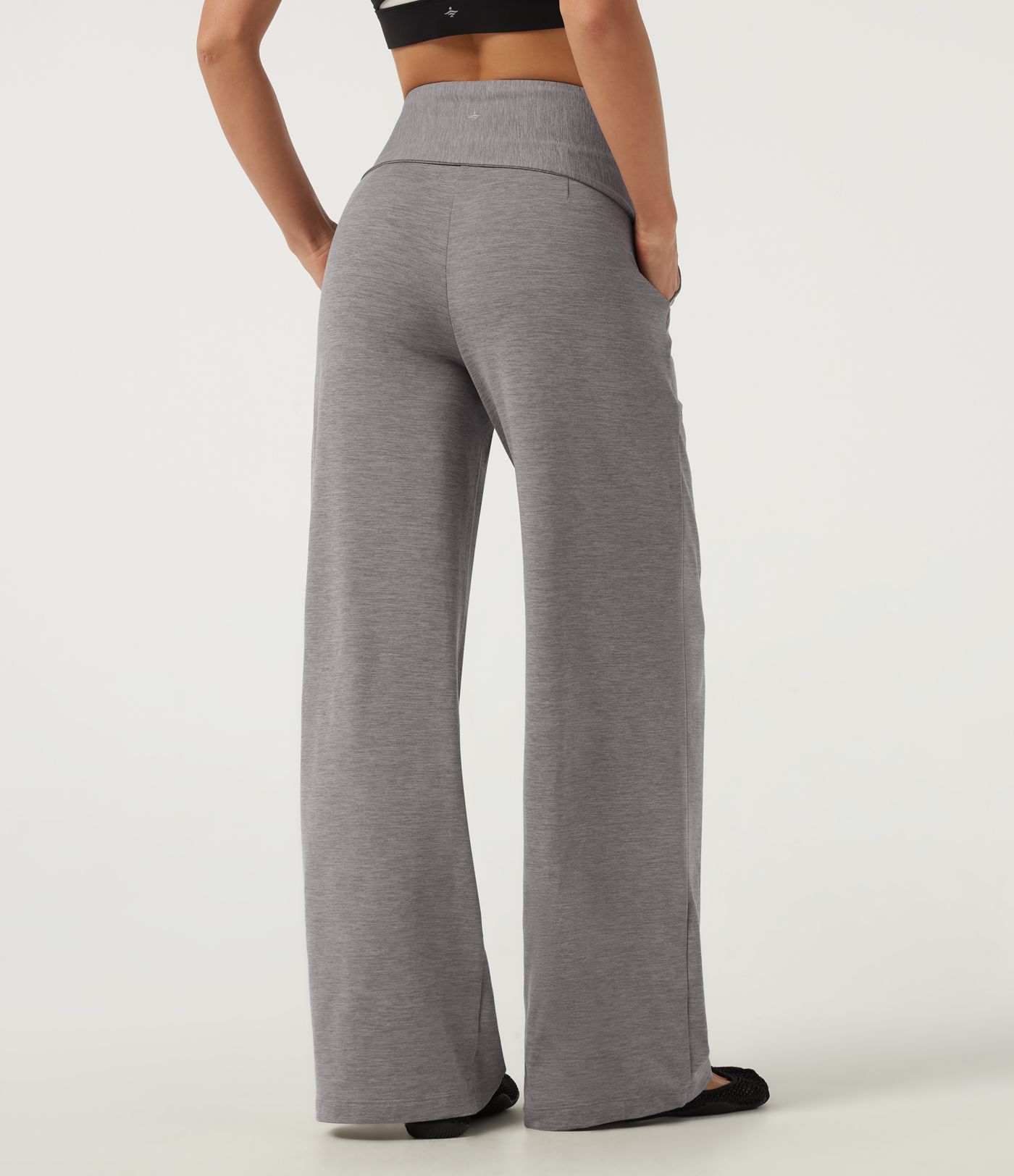 Mid Rise Straight Leg Tie Front Wrapped Yoga Pants with Pockets Mid Rise Straight Leg Tie Front Wrapped Yoga Pants with Pockets