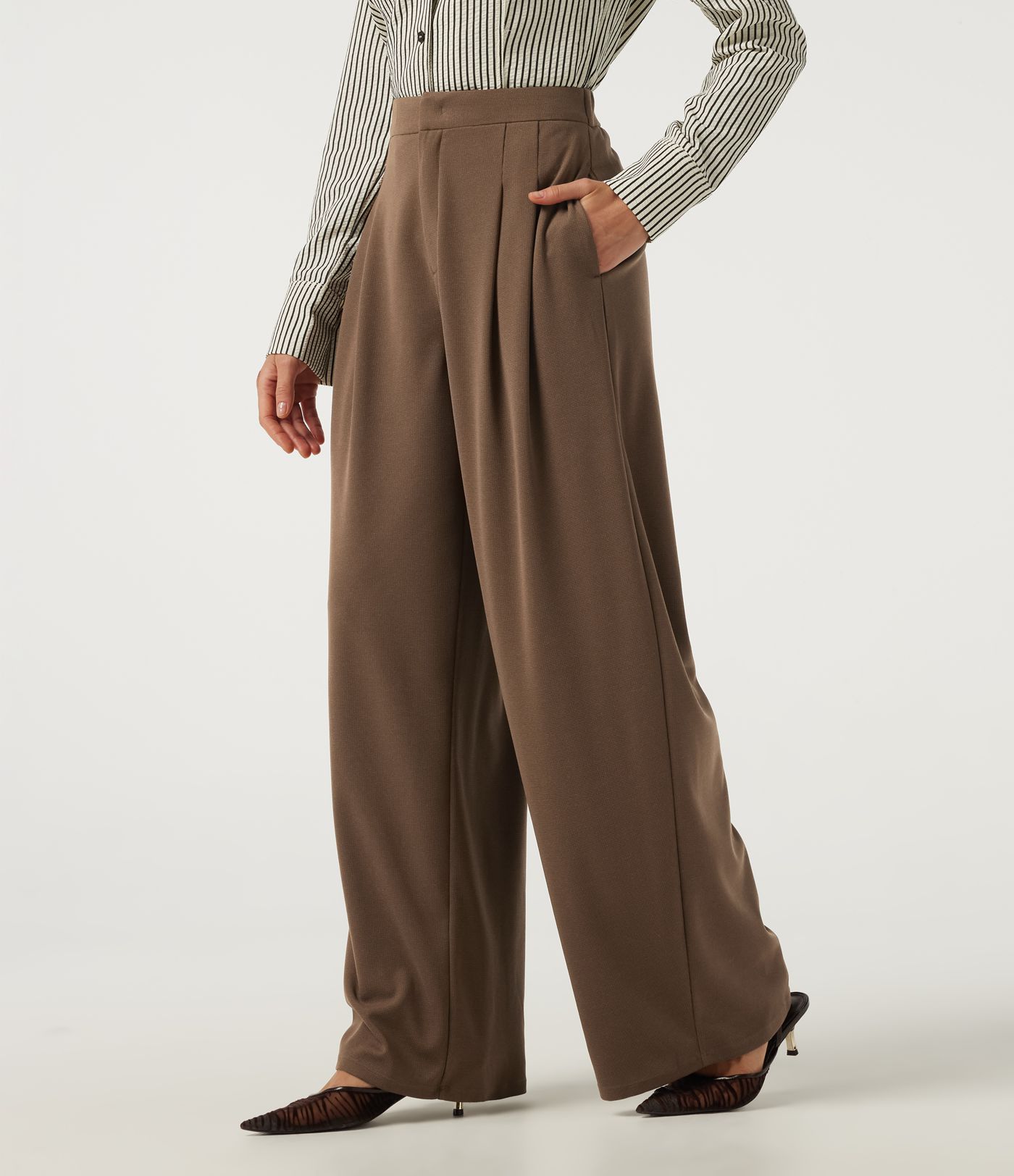 Halara Flex™ High Waisted Barrel Leg Waffle Work Pants with Pockets