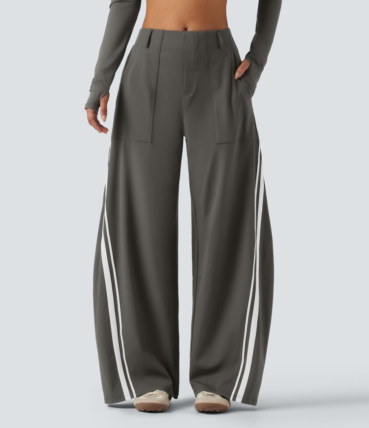 Halara DayStretch™ High Waisted Color Block Side Stripe Barrel Dance Pants with Pockets