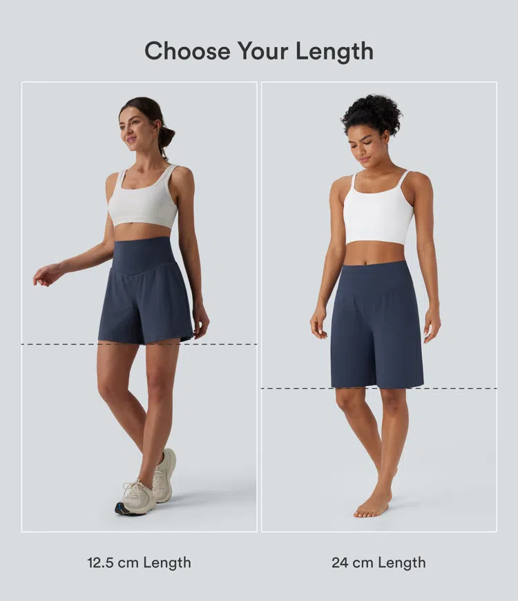 Mood Indigo SoftlyZero™ Airy High Waisted Pockets InstantCool Yoga Bermuda Running Shorts / 2