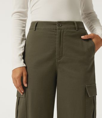 Mid Rise Work Chino Cotton Jogger with Pockets
