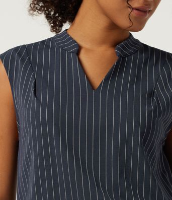 Notched Sleeveless Wide Leg Stripe Work Jumpsuits with Pockets - Easy Peezy Edition