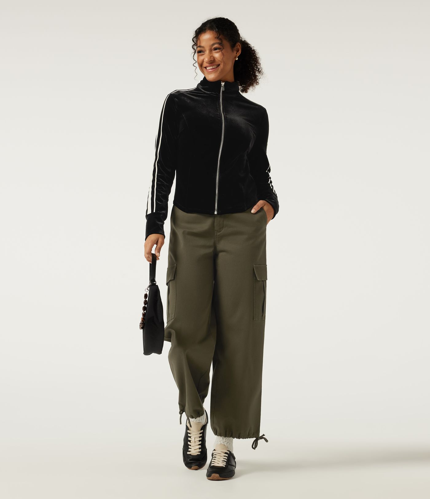 Mid Rise Work Chino Cotton Jogger with Pockets