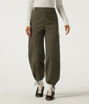 Mid Rise Work Chino Cotton Jogger with Pockets