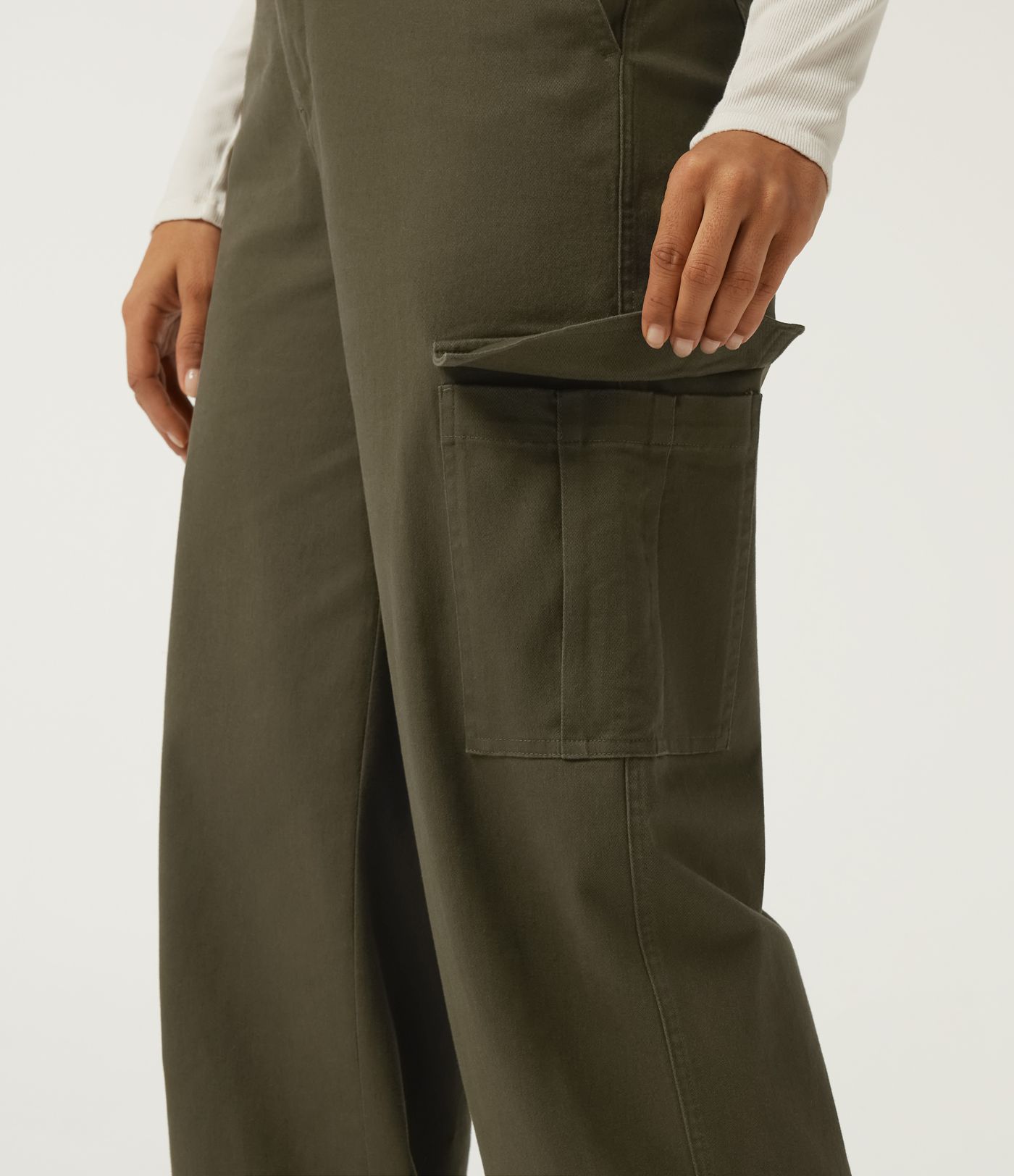 Mid Rise Work Chino Cotton Jogger with Pockets