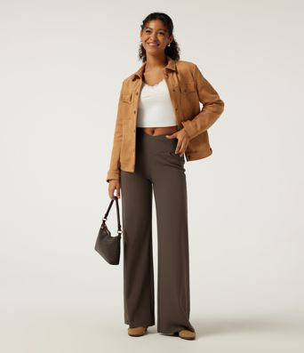 Halara DayStretch™ High Waisted Tummy Control Crossover Wide Leg Casual Pants with Pockets Halara DayStretch™ High Waisted Tummy Control Crossover Wide Leg Casual Pants with Pockets