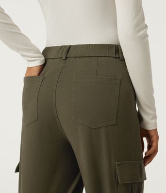 Mid Rise Work Chino Cotton Jogger with Pockets