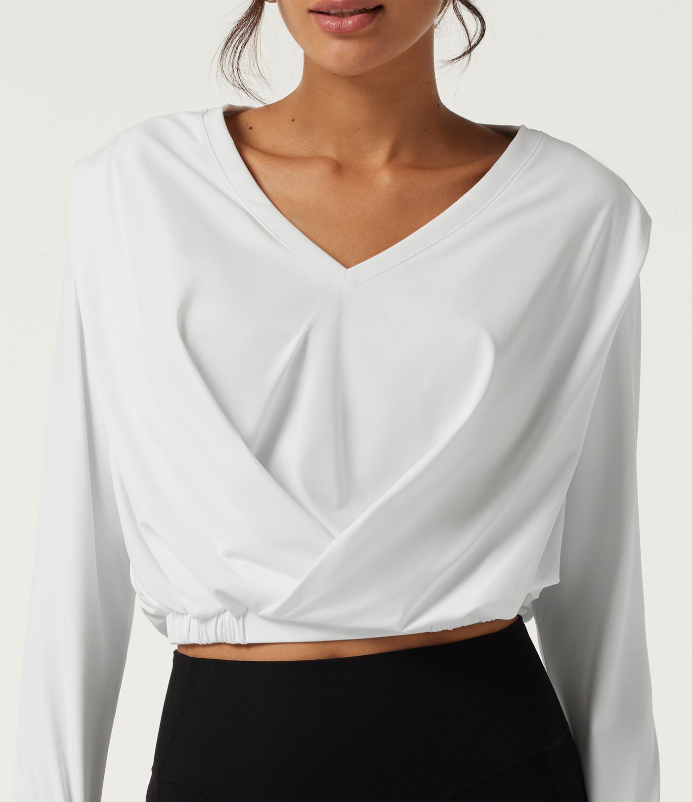 SoftlyZero™ Airy V Neck Long Sleeve Yoga Sports Top with Thumbholes