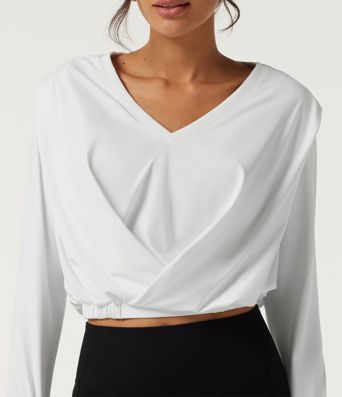 SoftlyZero™ Airy V Neck Long Sleeve Yoga Sports Top with Thumbholes