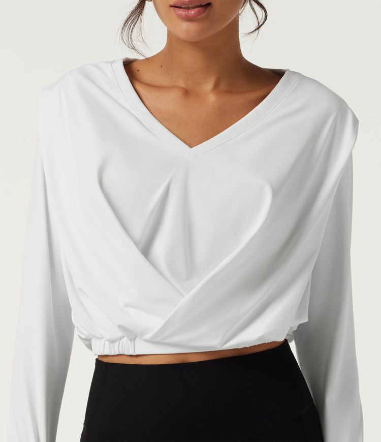 SoftlyZero™ Airy V Neck Long Sleeve Yoga Sports Top with Thumbholes