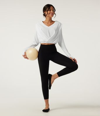SoftlyZero™ Airy V Neck Long Sleeve Yoga Sports Top with Thumbholes