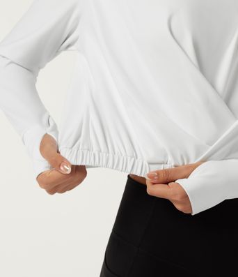 SoftlyZero™ Airy V Neck Long Sleeve Yoga Sports Top with Thumbholes