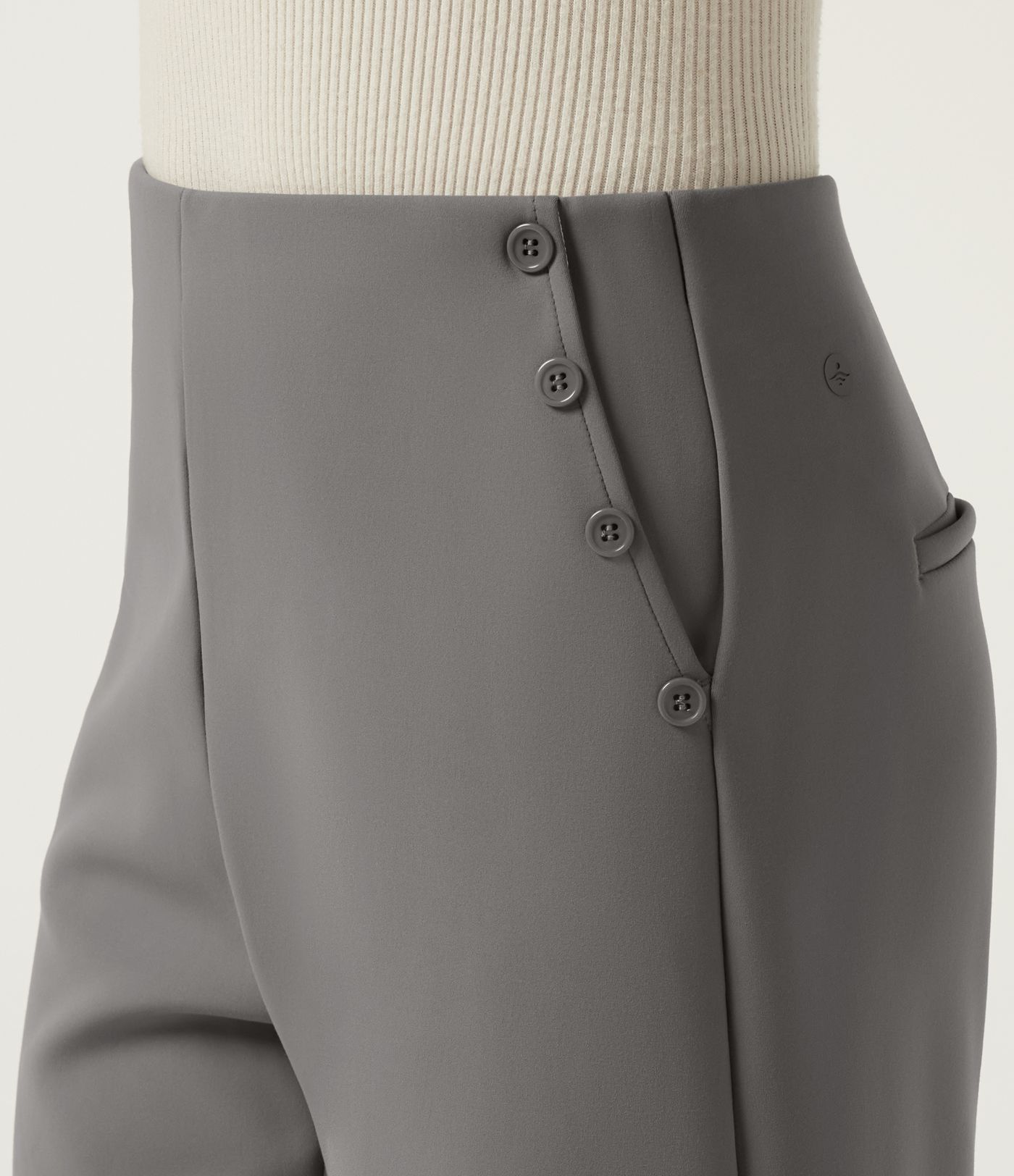 Mid Rise Barrel Leg Fleece Work Pants with Pockets