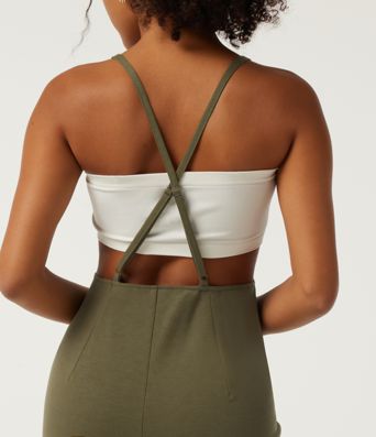 Square Neck Crisscross Straight Leg Casual Overalls with Pockets