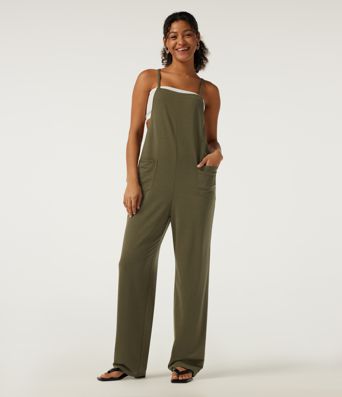 Square Neck Crisscross Straight Leg Casual Overalls with Pockets