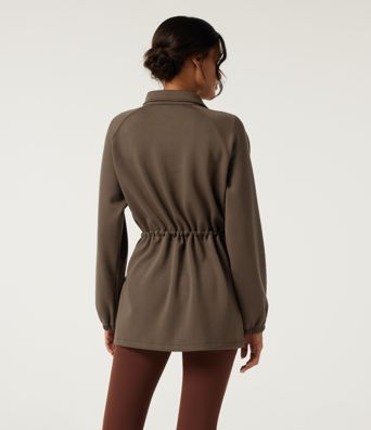 Veste de travail à col montant, manches longues et cordon de serrage