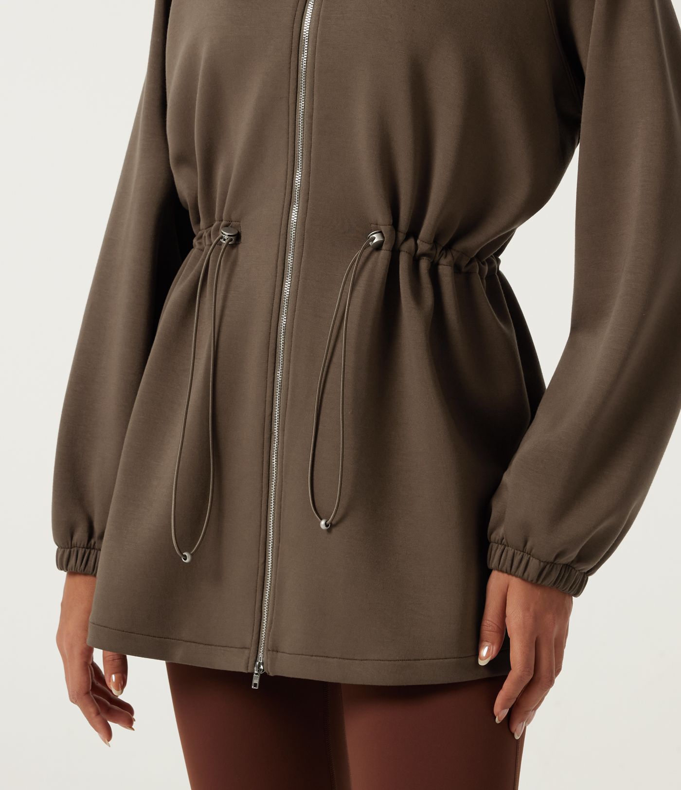 Veste de travail à col montant, manches longues et cordon de serrage