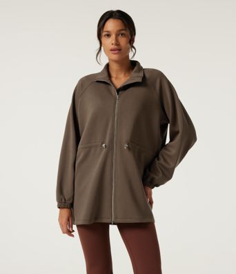 Veste de travail à col montant, manches longues et cordon de serrage