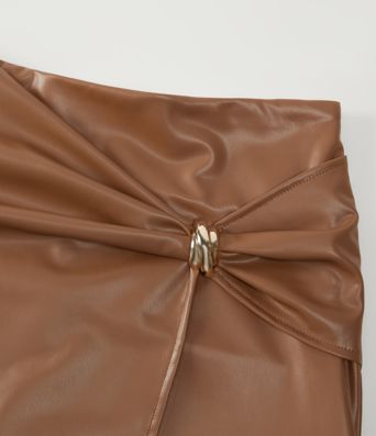 High Waisted 2-in-1 Twisted A-Line Work Mini Skirt