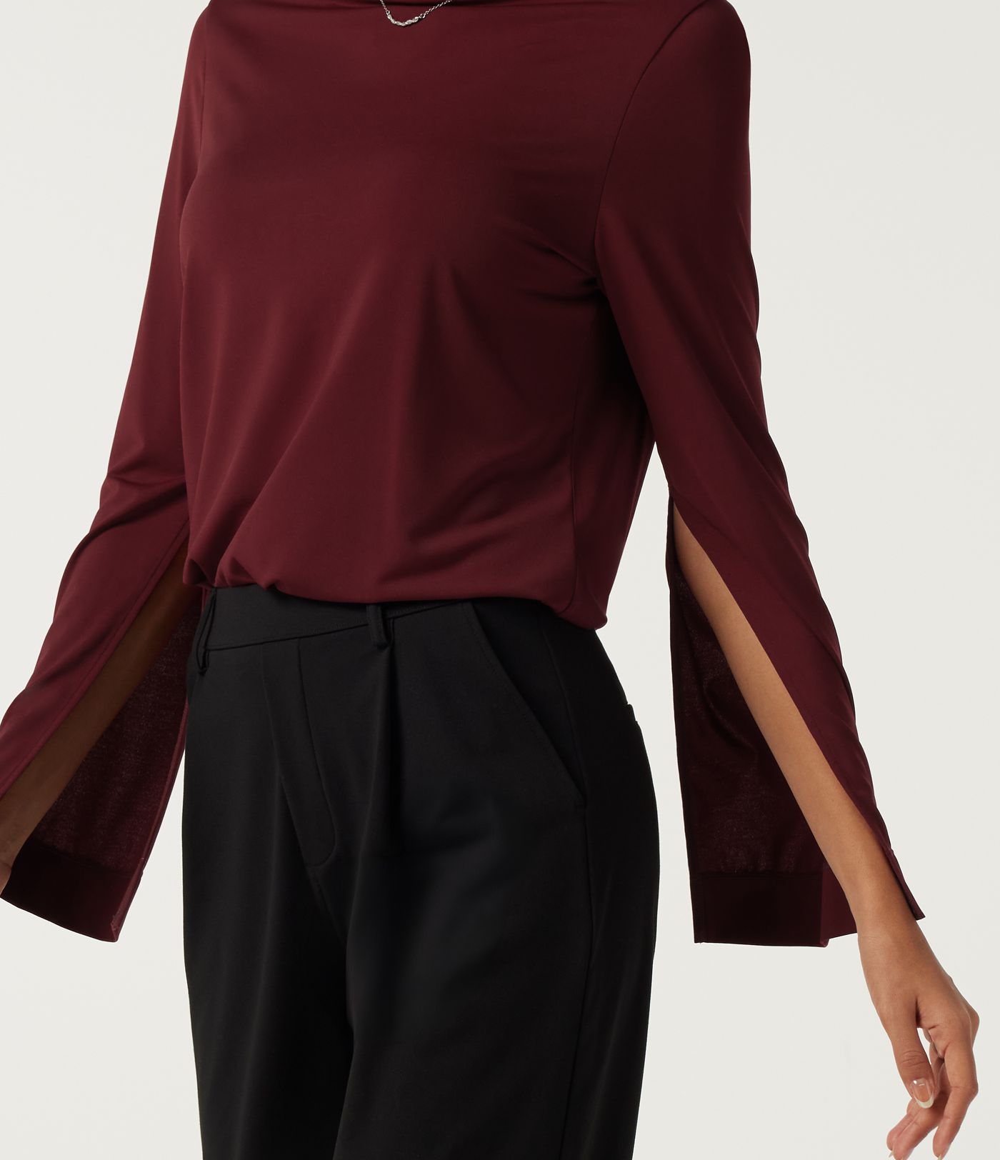 Mock Neck Long Sleeve Work Top