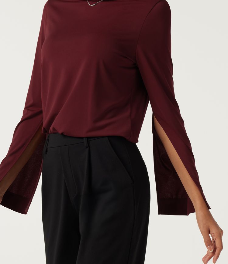 Mock Neck Long Sleeve Work Top
