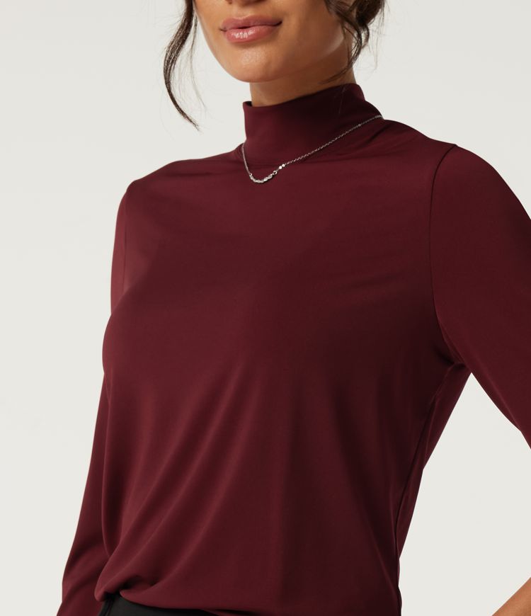 Mock Neck Long Sleeve Work Top