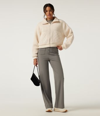 Lapel Long Sleeve Casual Sherpa Jacket with Pockets Lapel Long Sleeve Casual Sherpa Jacket with Pockets