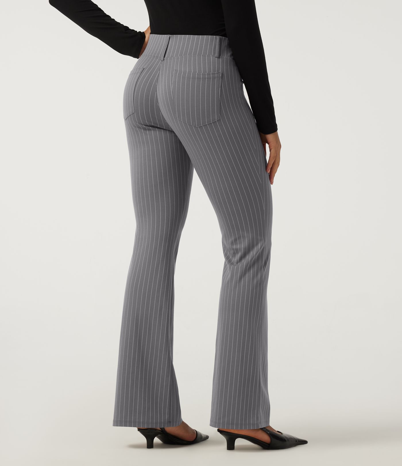 Halara Flex™ Low Rise Stripe Flare Work Pants with Pockets