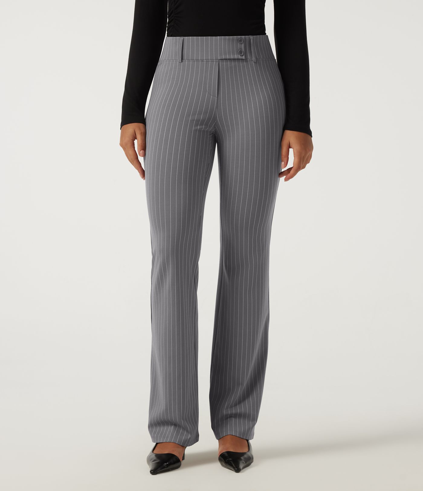 Halara Flex™ Low Rise Stripe Flare Work Pants with Pockets