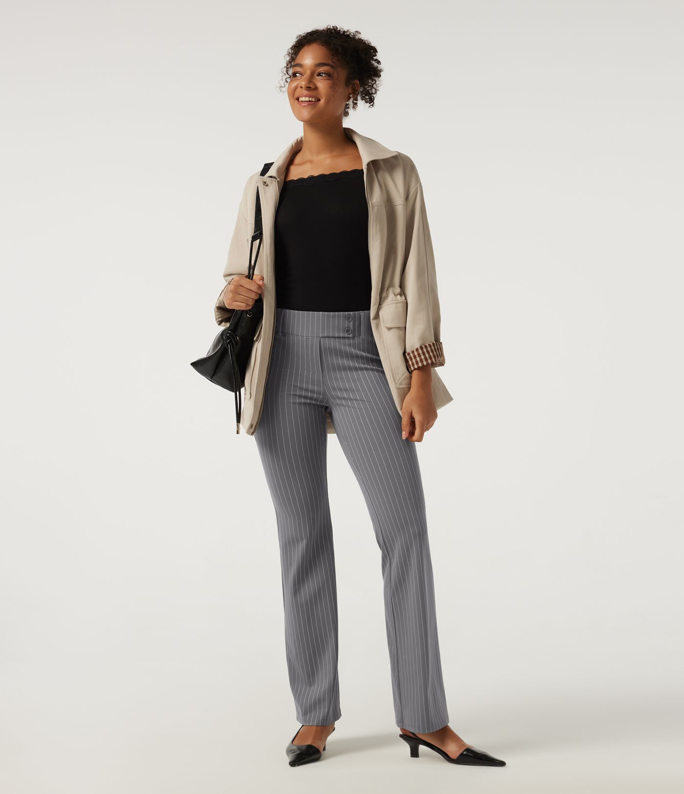Halara Flex™ Low Rise Stripe Flare Work Pants with Pockets