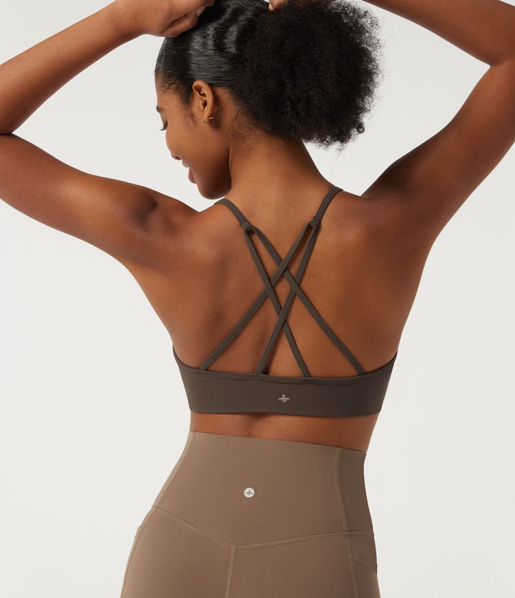 SoftlyZero™ Plush Low Support U Neck Ruched Built-in Bra Yoga Sports Bra
