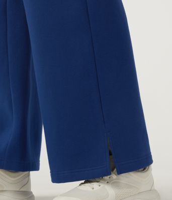 High Waisted Drawstring Wide Leg Cotton Casual Sweatpants with Pockets