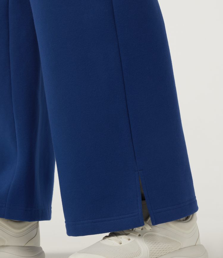 High Waisted Drawstring Wide Leg Cotton Casual Sweatpants with Pockets