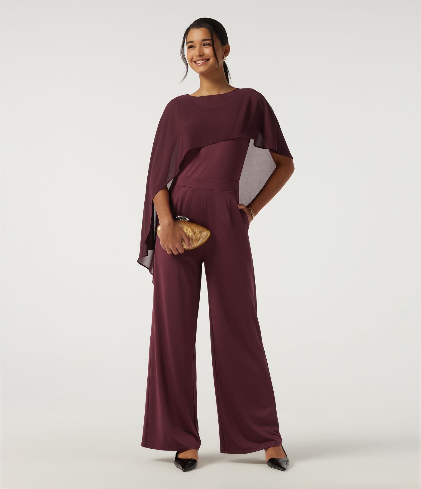 Round Neck Sleeveless Slim Wide Leg Asymmetric Party Jumpsuits with Pockets -Easy Peezy Edition