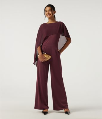 Round Neck Sleeveless Slim Wide Leg Asymmetric Party Jumpsuits with Pockets -Easy Peezy Edition