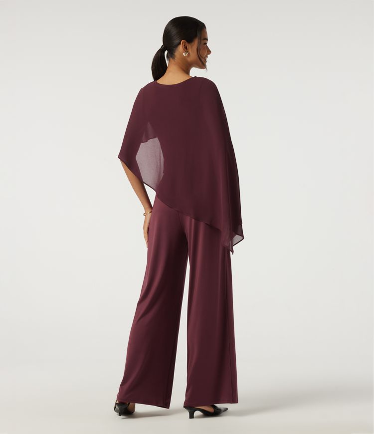 Round Neck Sleeveless Slim Wide Leg Asymmetric Party Jumpsuits with Pockets -Easy Peezy Edition