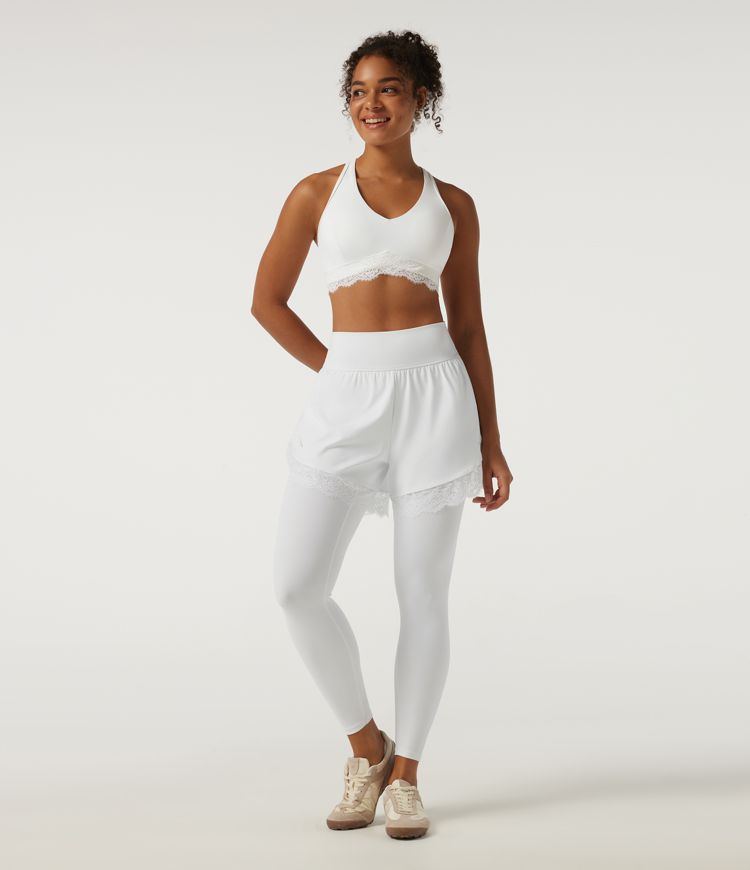 SoftlyZero™ Airy High Waisted Tummy Control Skinny Contrast Lace InstantCool Dance Leggings with Pockets SoftlyZero™ Airy High Waisted Tummy Control Skinny Contrast Lace InstantCool Dance Leggings with Pockets
