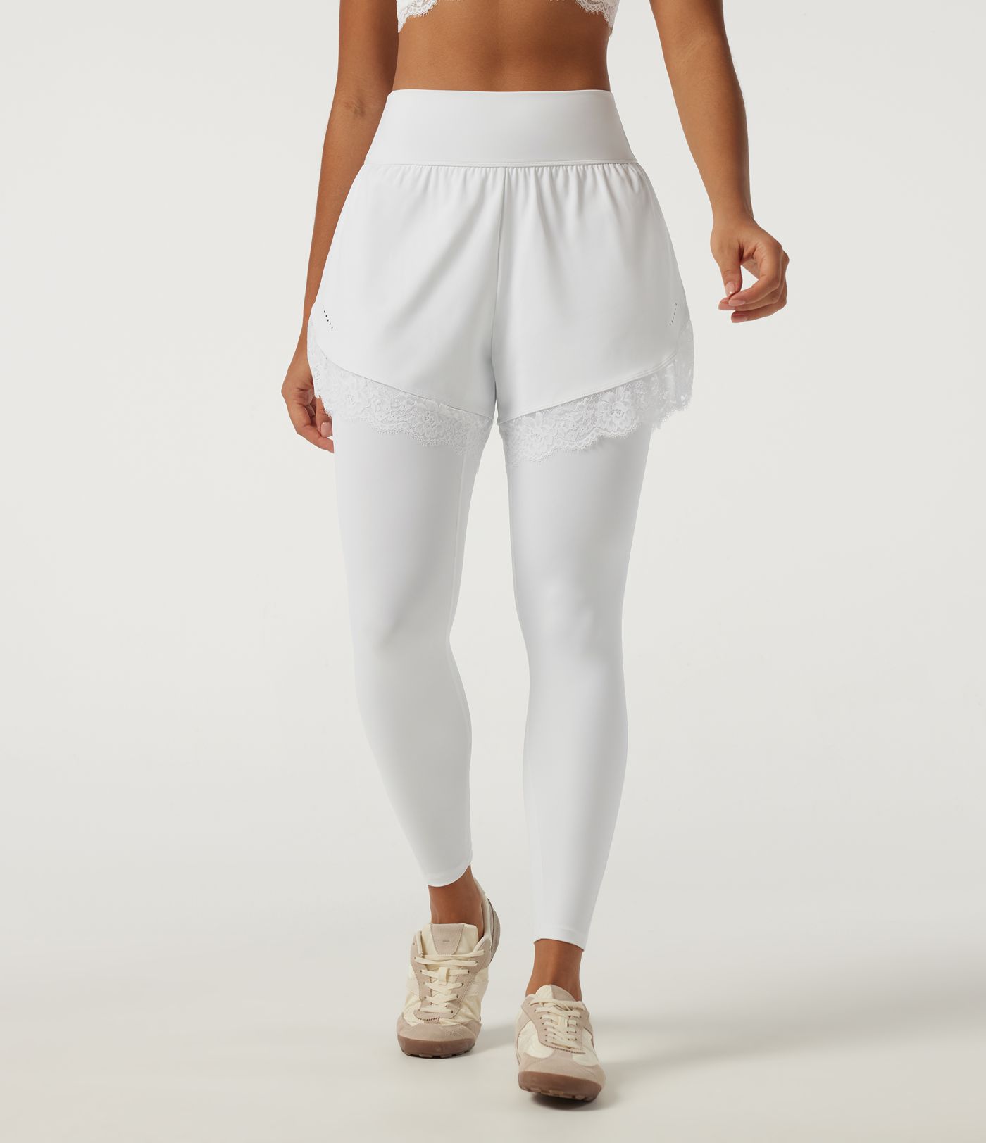 SoftlyZero™ Airy High Waisted Tummy Control Skinny Contrast Lace InstantCool Dance Leggings with Pockets SoftlyZero™ Airy High Waisted Tummy Control Skinny Contrast Lace InstantCool Dance Leggings with Pockets