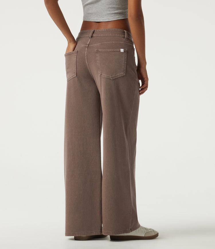 Halara Flex™ Low Rise Asymmetric Wide Leg Colorful Casual Jeans with Pockets