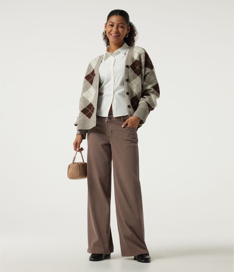 Halara Flex™ Low Rise Asymmetric Wide Leg Colorful Casual Jeans with Pockets