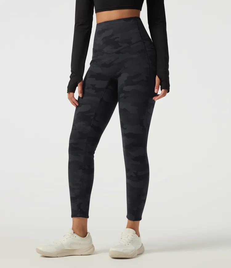Halara UltraSculpt™ Extra Heat High Waisted Tummy Control Skinny Camo Fleece Workout Leggings with Pockets