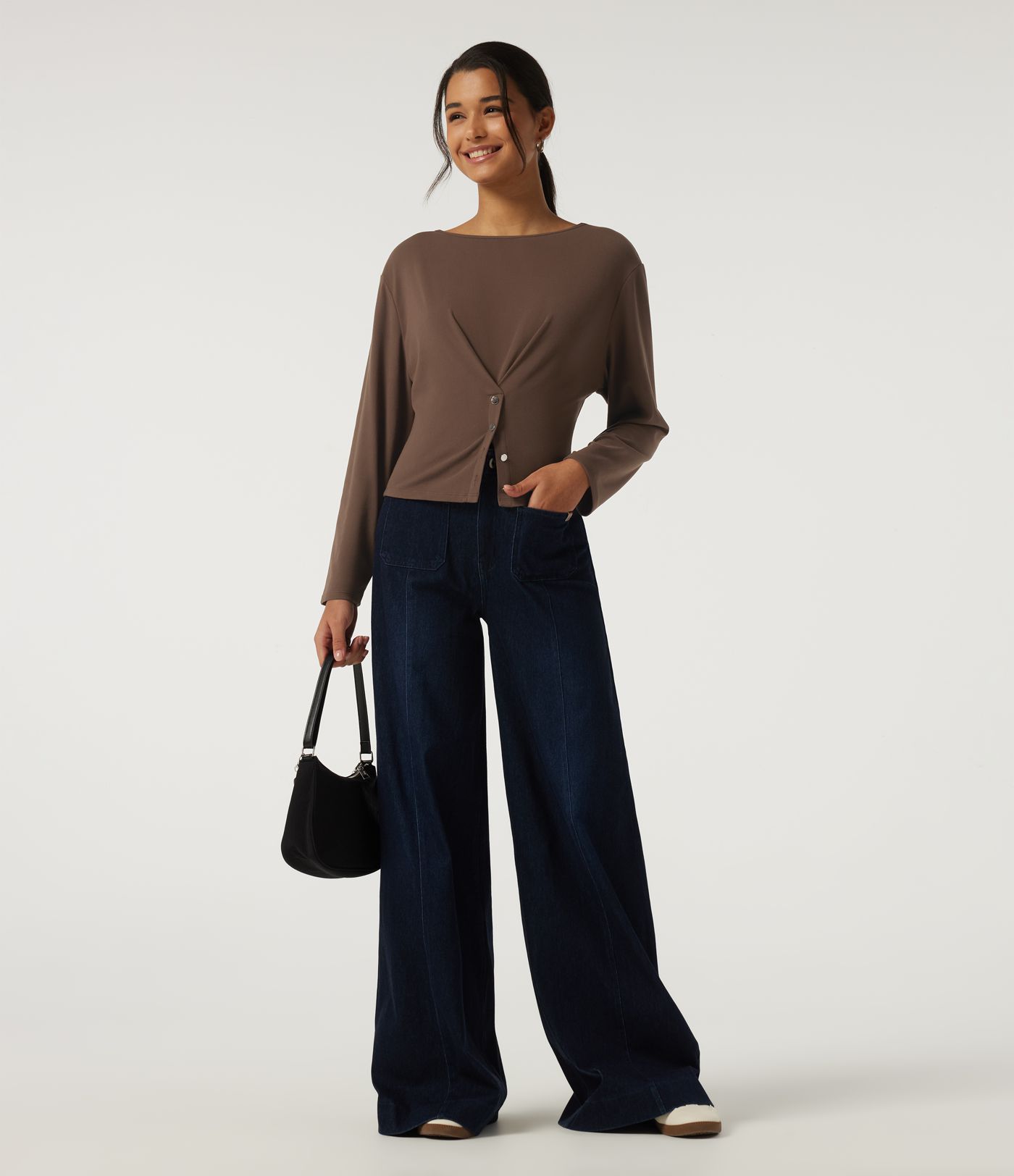 Boat Neck Long Sleeve Casual Top