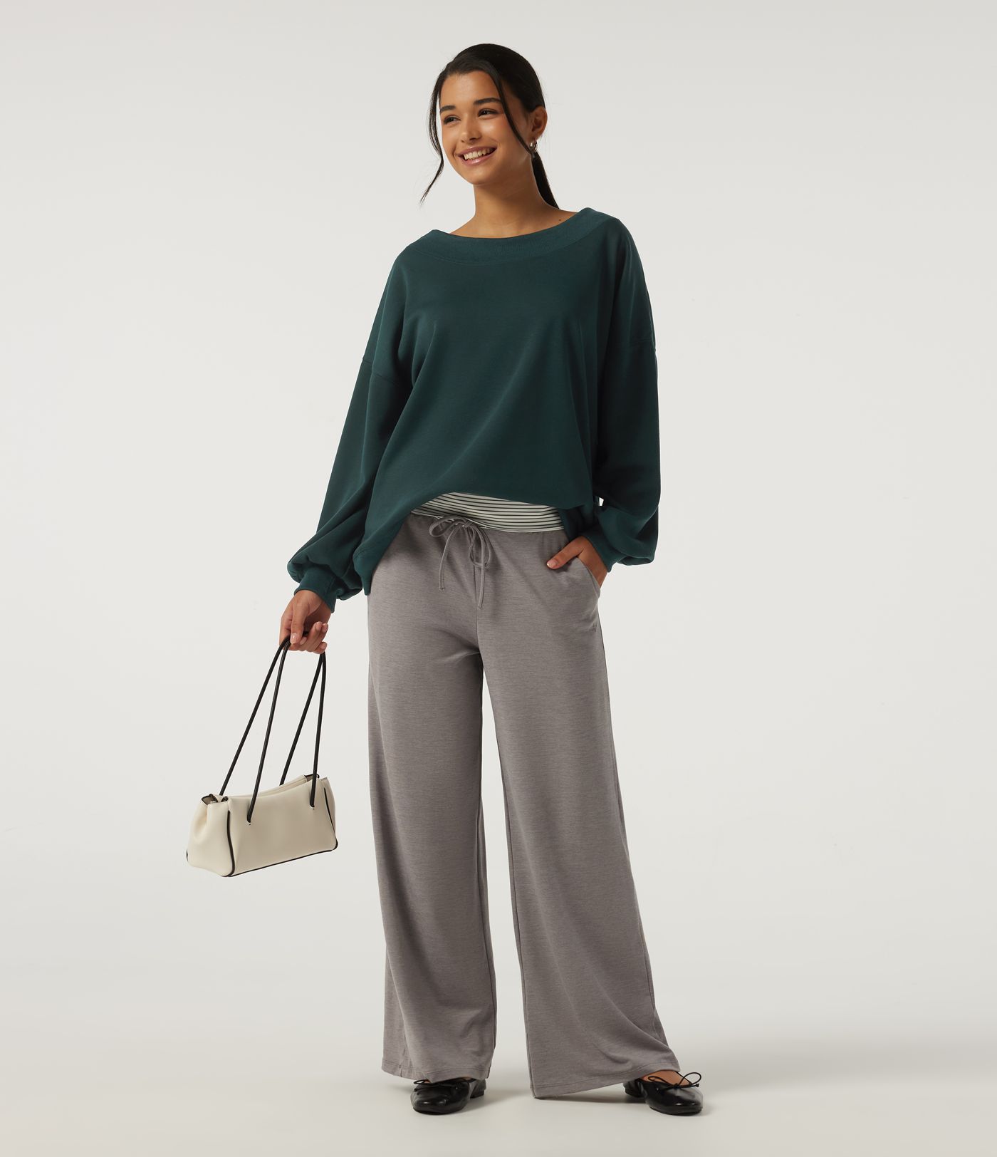 Round Neck Long Sleeve Fleece Casual Sweatshirt
