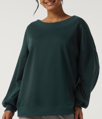 Round Neck Long Sleeve Fleece Casual Sweatshirt