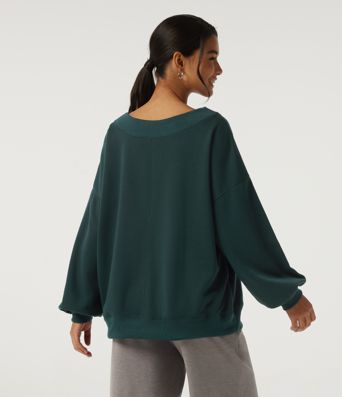 Round Neck Long Sleeve Fleece Casual Sweatshirt