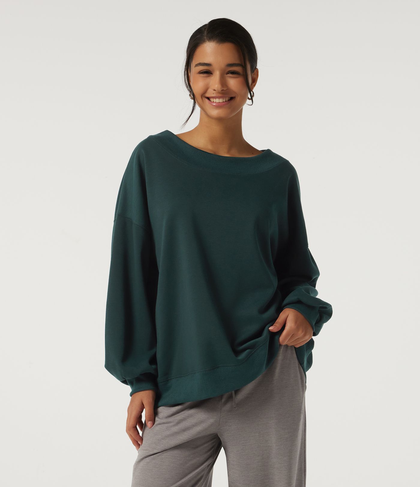 Round Neck Long Sleeve Fleece Casual Sweatshirt