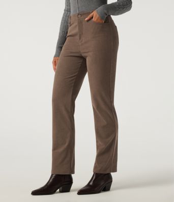 High Waisted Straight Leg Work Corduroy Pants with Pockets