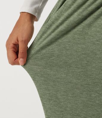 High Waisted Wide Leg Curved Hem Casual Maternity Pants with Pockets