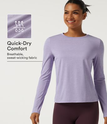 Round Neck Long Sleeve Quick Dry Yoga Top